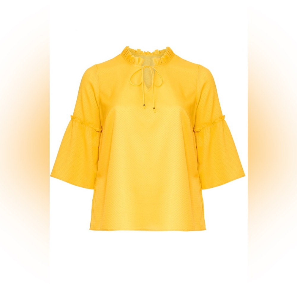 Junarose x RTR Yellow Ruffle Blouse Size 18 Statement Top